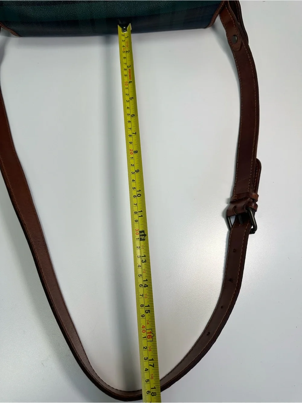 Polo Ralph Lauren Classic Plaid Leather-Trim Messenger Bag - Green/Tan